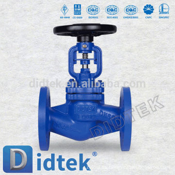 Didtek 100% prueba de válvula de globo de fuelle DIN